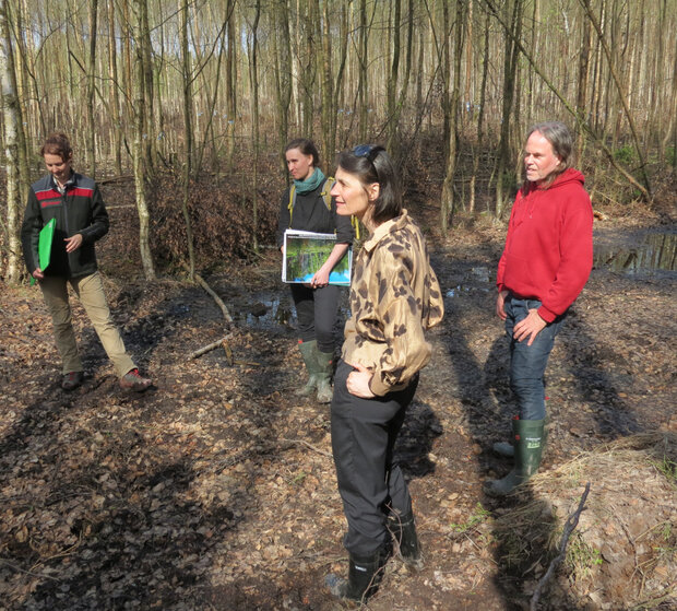 vier Personen im Wald